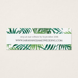 Wild Tropical Palm Leaf Wedding Website Mini Card
