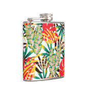 Wild Tropical Palm Leaves Flachmann (Rechts)