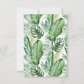 Wild Tropical Palm Menü Auswahl RSVP Karte (Rückseite)