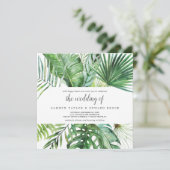 Wild Tropical Palm | Muster der Hochzeit des Platz Einladung (Stehend Vorderseite)