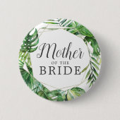 Wild Tropical Palm Mutter der Braut Button (Vorderseite)