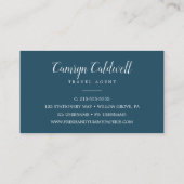 Wild Tropical Palm | Navy Blue Business Card Visitenkarte (Rückseite)