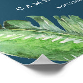 Wild Tropical Palm | Navy Blue Welcome Wedding Poster (Ecke)