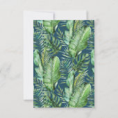 Wild Tropical Palm | Navy Song Request RSVP Card Karte (Rückseite)