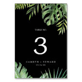 Wild Tropical Palm | Schwarze Tischnummer (Rückseite)