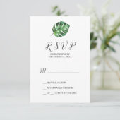Wild Tropical Palm Simple RSVP Card (Stehend Vorderseite)