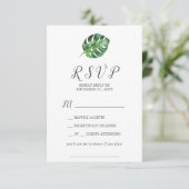 Wild Tropical Palm Song Request RSVP Card Karte (Stehend Vorderseite)