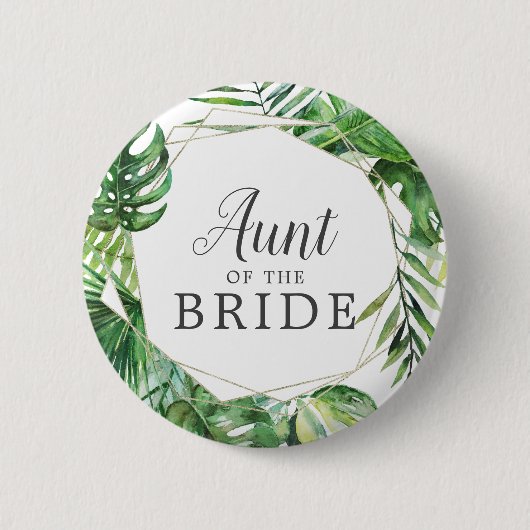 Wild Tropical Palm Tante der Bride Button (Vorderseite)
