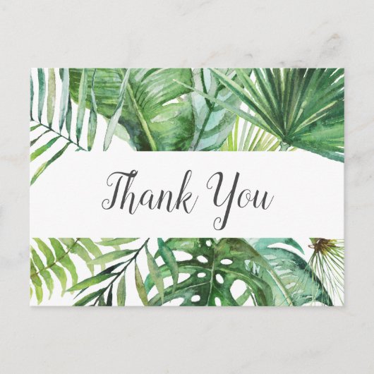 Wild Tropical Palm Vielen Dank Postcard Postkarte (Vorderseite)