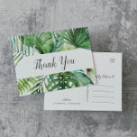 Wild Tropical Palm Vielen Dank Postcard Postkarte<br><div class="desc">Diese wilde tropische Palme dank Postcard ist perfekt für einen Strand oder eine Hochzeit in Urlaubsort. Das Design besticht durch eine exotische Auswahl an grünen Bananenpalmen, Farnen, Blattwerk, botanischen Pflanze und Grünpflanzen, die für einen tropischen Sommer sorgen. Personalisieren Sie die Rückseite der Postkarte mit Ihren Namen, Ihrer Rücksendeadresse und einer...</div>