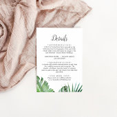 Wild Tropical Palm Wedding Details Umschließkarte Begleitkarte
