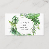 Wild Tropical Palm Wedding Platzkarte (Rückseite)