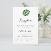 Wild-Tropical Palm Wedding Reception Insert Card (Stehend Vorderseite)
