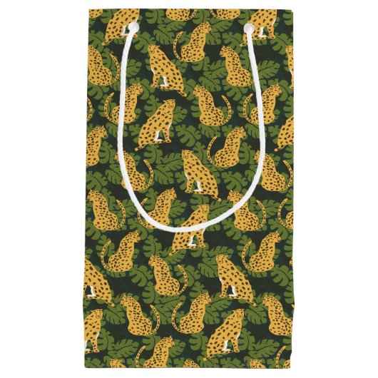 Wild Tropical Safari Leopard Jungle Palms Kleine Geschenktüte (Vorderseite)