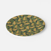 Wild Tropical Safari Leopard Jungle Palms Pappteller (Schrägansicht)