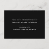 Wild tropische Blätter Hochzeitsempfang schwarz Begleitkarte (Rückseite)