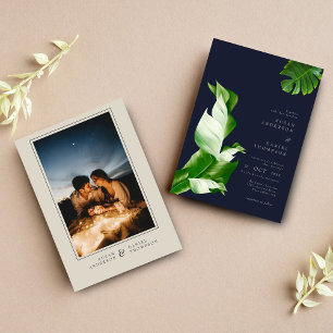 Wild-tropische Blätter & Modernes Chic Wedding Fot Einladung