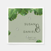 Wild tropische Lush Palm Blätter & Moderne Hochzei Serviette (Vorderseite)