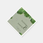 Wild tropische Lush Palm Blätter & Moderne Hochzei Serviette (Ecke)