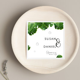 Wild tropische Lush Palm Blätter & Moderne Hochzei Serviette