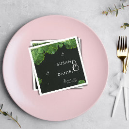 Wild tropische Lush Palm Blätter & Moderne Hochzei Serviette