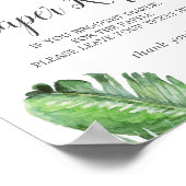 Wild tropische Palm Baby Dusche Windeln Raffle Sch Poster (Ecke)