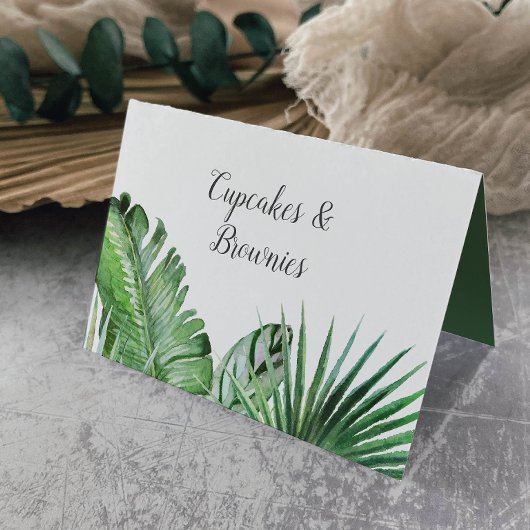 Wild tropische Palm Buffet Food Labels Tischnummer