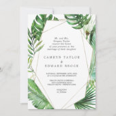 Wild tropische Palm Geometric Formal Wedding Einladung (Vorderseite)