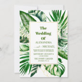 Wild tropische Palm Geometric Wedding Einladung (Vorderseite)