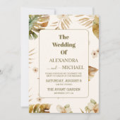 Wild tropische Palm Geometric Wedding Einladung (Vorderseite)
