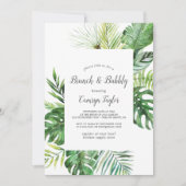 Wild-tropische Palmbrunch und Bubbly Einladung (Vorderseite)