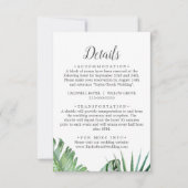 Wild tropische Palme druckbare oder gedruckte Deta Einladung (Vorderseite)