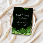 Wild tropische Palmen Blätter & Modernes Hochzeits Save The Date