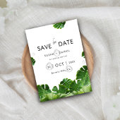 Wild tropische Palmen Blätter & Modernes Hochzeits Save The Date