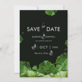 Wild tropische Palmen Blätter & Modernes Hochzeits Save The Date (Vorderseite)