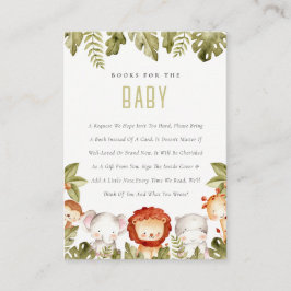 Wild tropische Safari-Tiere Bücher für Babydusche Begleitkarte