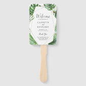 Wild tropischer Palm Geometric Wedding Program Fan Fächer (Vorderseite)
