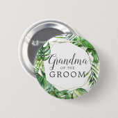 Wild-tropischer Palm-Oma des Grooms Button (Vorne & Hinten)