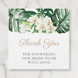 Wild tropisches Blattweißes Brautparty Geschenkanhänger