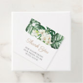 Wild tropisches Blattweißes Brautparty Geschenkanhänger (Beispiel)