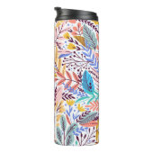 Wild tropisches Foliage Trendy Color Monogram Thermosbecher (Nach rechts gedreht)