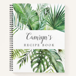 Wild tropisches Palm Brautparty Rezept Notizblock