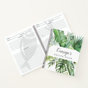 Wild tropisches Palm Brautparty Rezept Notizblock
