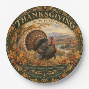 Wild Truthahn Thanksgiving Pappteller