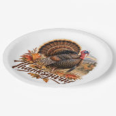 Wild Truthahn Thanksgiving Pappteller (Schrägansicht)