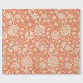 Wild Tulips Peach Background William Morris Geschenkpapier (Flach)
