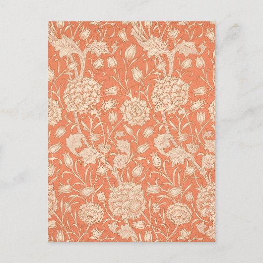 Wild Tulips Peach Pattern William Morris Postkarte (Vorderseite)