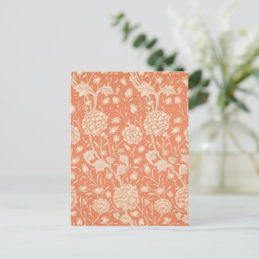 Wild Tulips Peach Pattern William Morris Postkarte (Stehend Vorderseite)