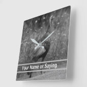 Wild Turkey B&W Foto Quadratische Wanduhr (Winkel)