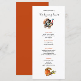 Wild Turkey Erntedank Dinner Menü Menükarte